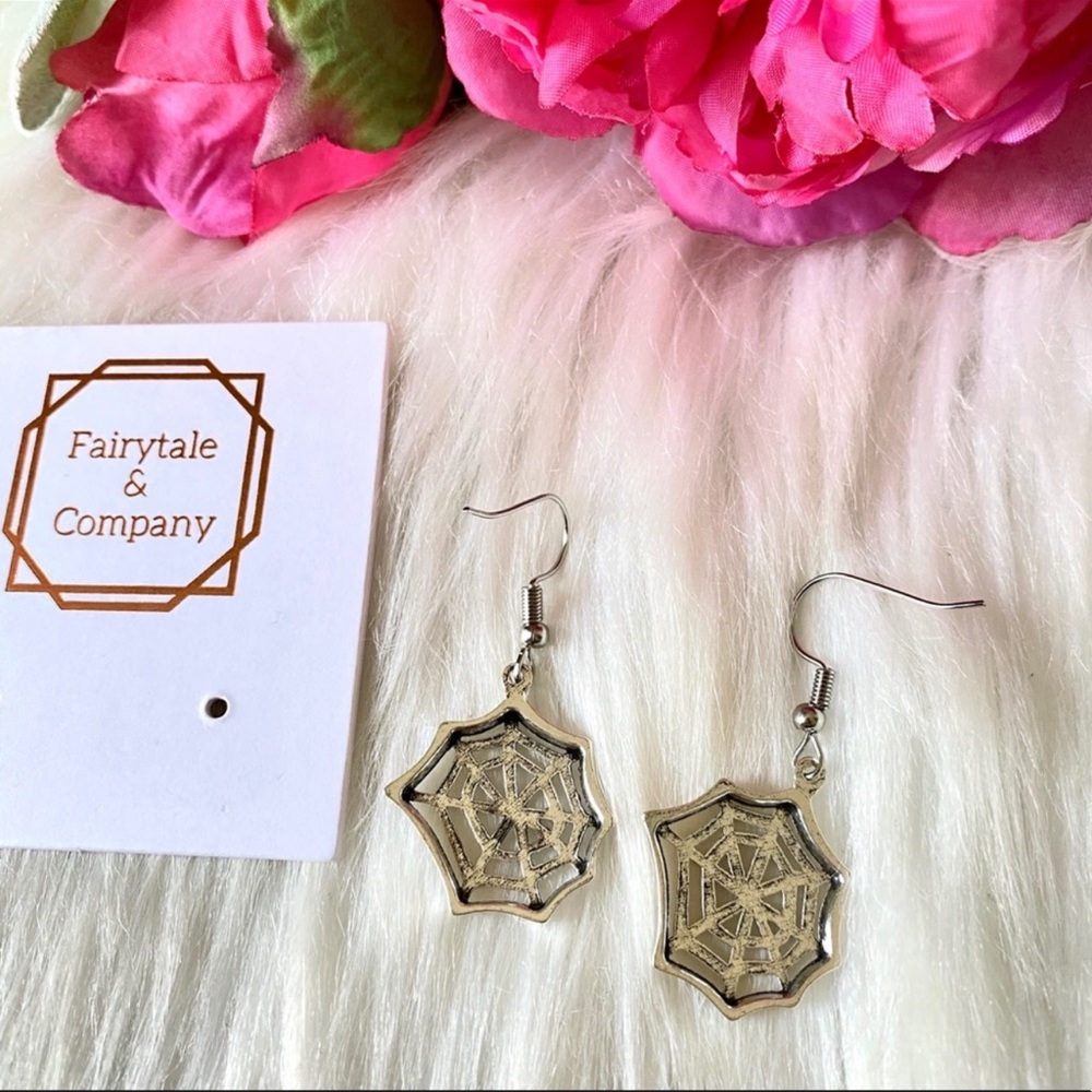 🕸Spiderweb Dangle Earrings Halloween - Picture 7 of 7